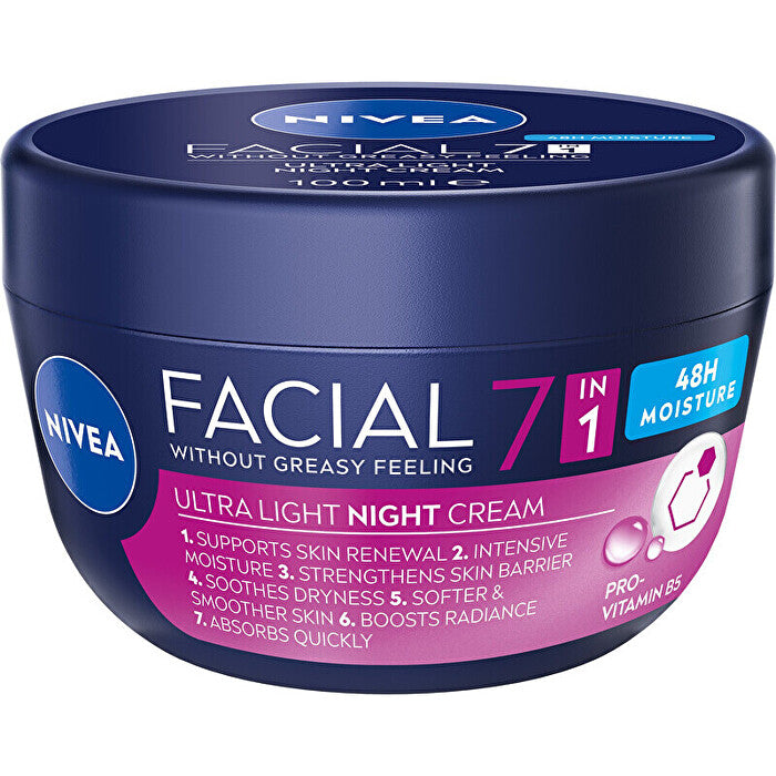Nivea Facial Ultra Light Night Cream - Hydratační Noční Krem 100ml