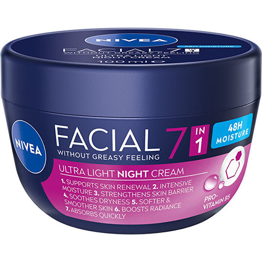 Nivea Facial Ultra Light Night Cream - Hydratační Noční Krem 100ml