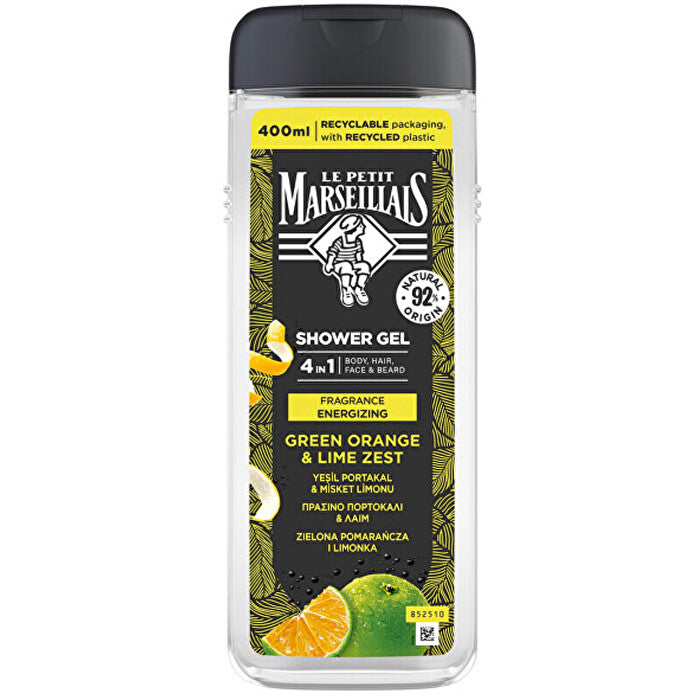 Le Petit Marseillais Homme Green Orange & Lime Zest - Sprchový Gel 4v1 400ml