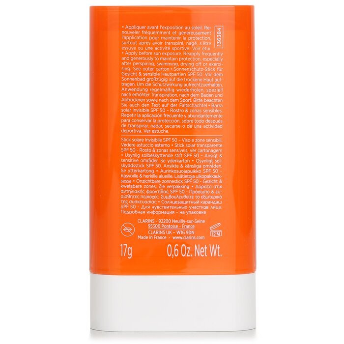 Clarins Invisible Sun Care Stick SPF50 High Protection - For Sensitive Areas (Random Packaging) 17g/0.6oz