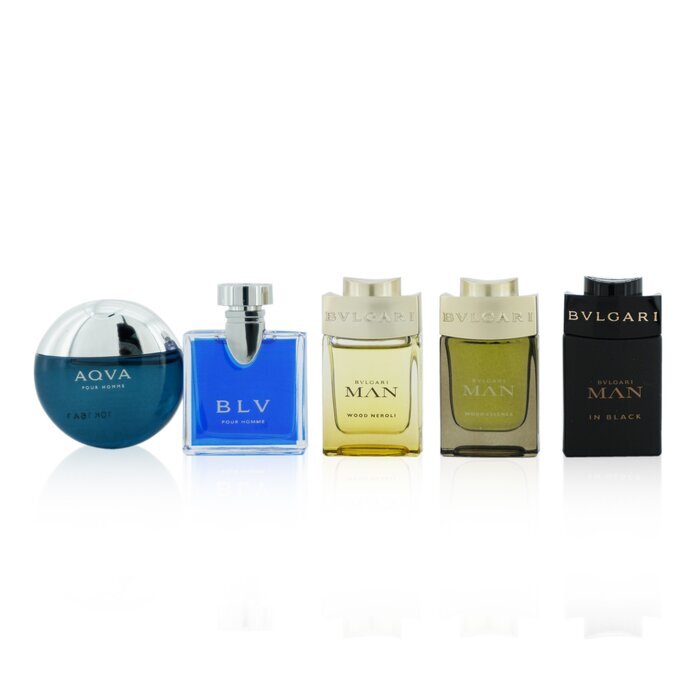 Bvlgari  Mini Set 5x 5ml (man In Black Eau De Parfum & Man Wood Essence Eau De Parfum & Man Wood Neroli Eau De Parfum & Aqva Eau De Toilette & Blv Eau De Toilette)