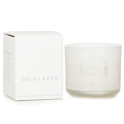 iKOU Essentials Aromatherapy Natural Wax Candle Glass - De-Stress (Lavender & Geranium) 100177 85g