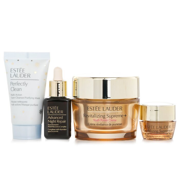 Estee Lauder Firm And Lift Wonders Set: Perfectly Clean Cleanser + Advanced Night Repair + Revitalizing Supreme + Eye Balm 4pcs