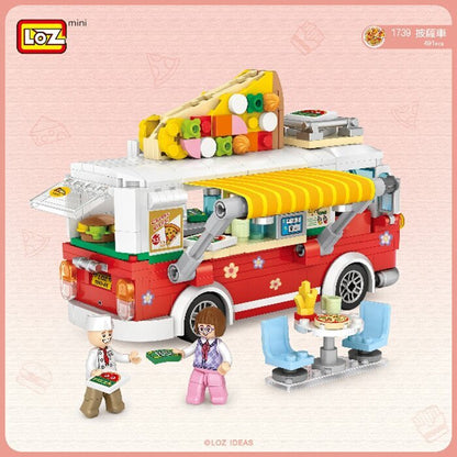 LOZ Mini Blocks - Pizza Car Building Bricks Set 14 x 18 x 8 cm