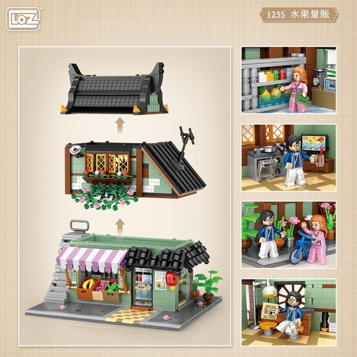 LOZ Ideas Mini Block - Fruit Shop Building Bricks Set 31 x 23 x 9 cm