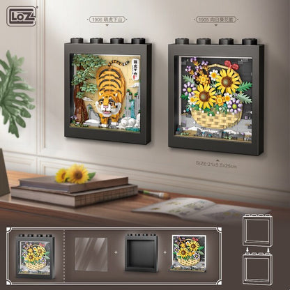 LOZ Ideas Series - Sunflower Basket Immortal Pixel Painting Building Bricks Set 34 x 25 x 9cm