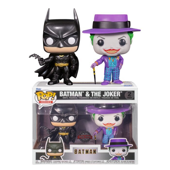 Funko POP! Heroes: Batman(1989) - Joker & Batman Toy Figures 16x21x9cm