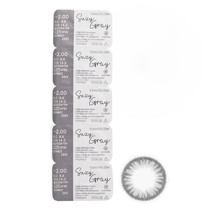 Clalen Iris 1Day Suzy Gray -2.00 5pcs x 1 strip