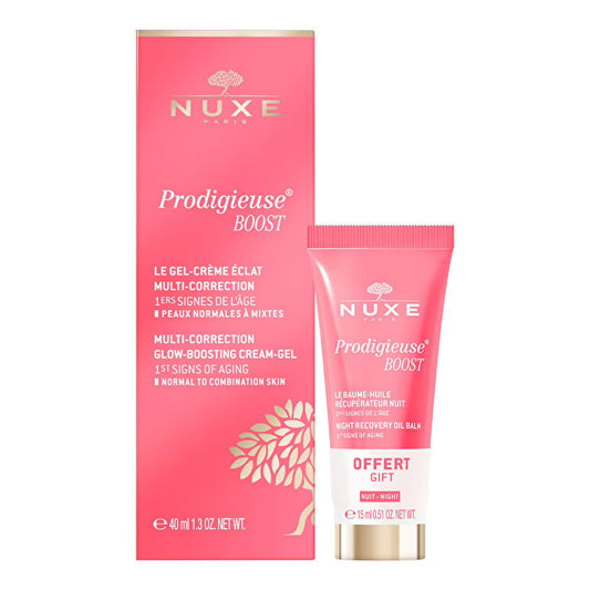 Nuxe Prodigieuse Boost Multi-correction Silky Cream Set Glow-boosting Cream-gel 40ml/night Recovery Oil Balm 15ml 55ml