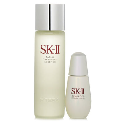 SK II Ultraura Care Essentials Collection: Facial Treatment Essence 230ml + Genoptics Ultraura Essence 50ml 2pcs