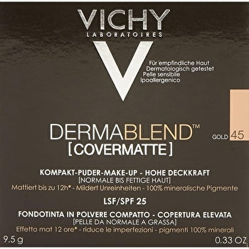 Vichy Dermablend Covermatte Compact Powder Spf25 #45 Gold 9.5g