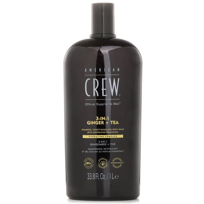 American Crew 3-in-1 Ginger + Tea Shampoo, Conditoner And Body Wash 1000ml/33.8oz
