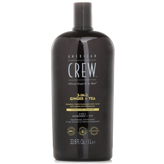 American Crew 3-in-1 Ginger + Tea Shampoo, Conditoner And Body Wash 1000ml/33.8oz