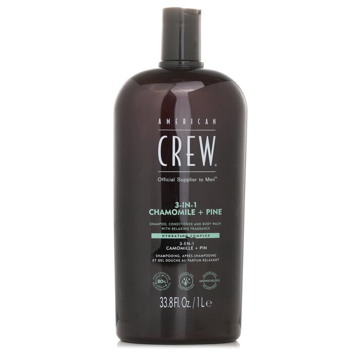 American Crew 3-in-1 Chamomile + Pine Shampoo, Conditoner And Body Wash 1000ml/33.8oz