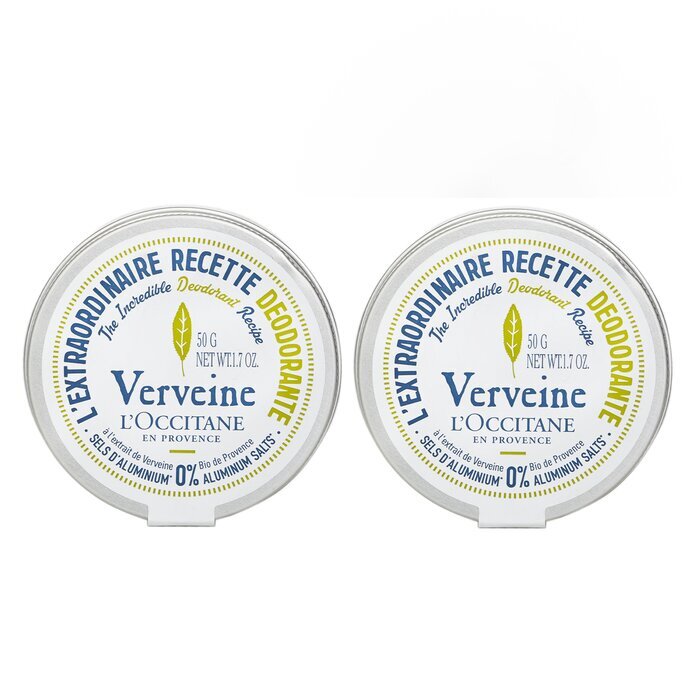 L'Occitane 【1+1 Set】Verveine (Verbena) Deodorant - 0% Aluminum Salts 50g/1.7oz x2