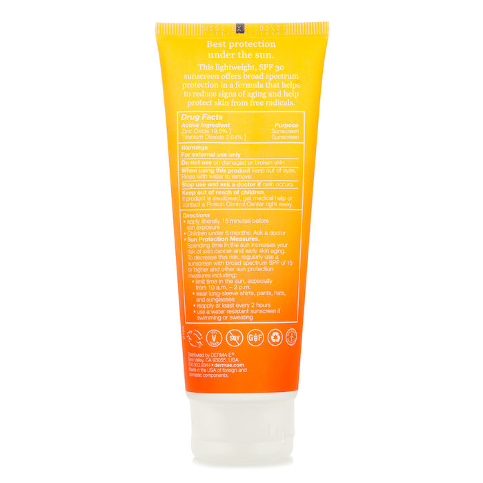Derma E Sun Defense Clear Zinc Sunscreen SPF30 For Body 113g