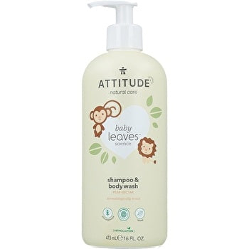 Attitude Baby Leaves Kids Body Soap And Shampoo 2 In 1 With Pear Juice Scent 473ml
