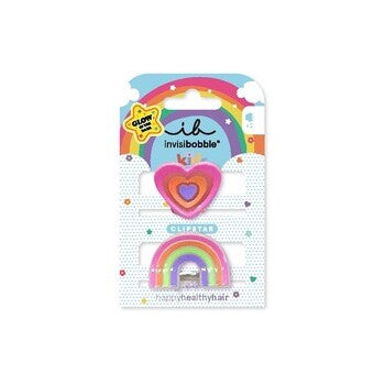 Invisibobble Clipstar Glow Happy Heart - Skřipeček Do Vlasů 2 Ks