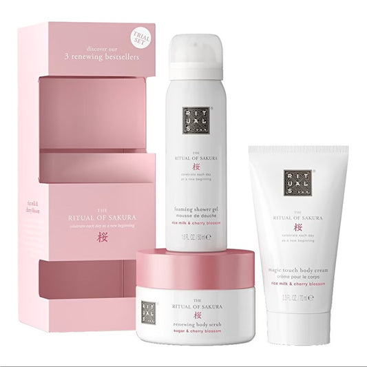 Rituals Sakura Trial Set Foaming Shower Gel 50ml/body Scrub 125g/body Cream 70ml 245ml