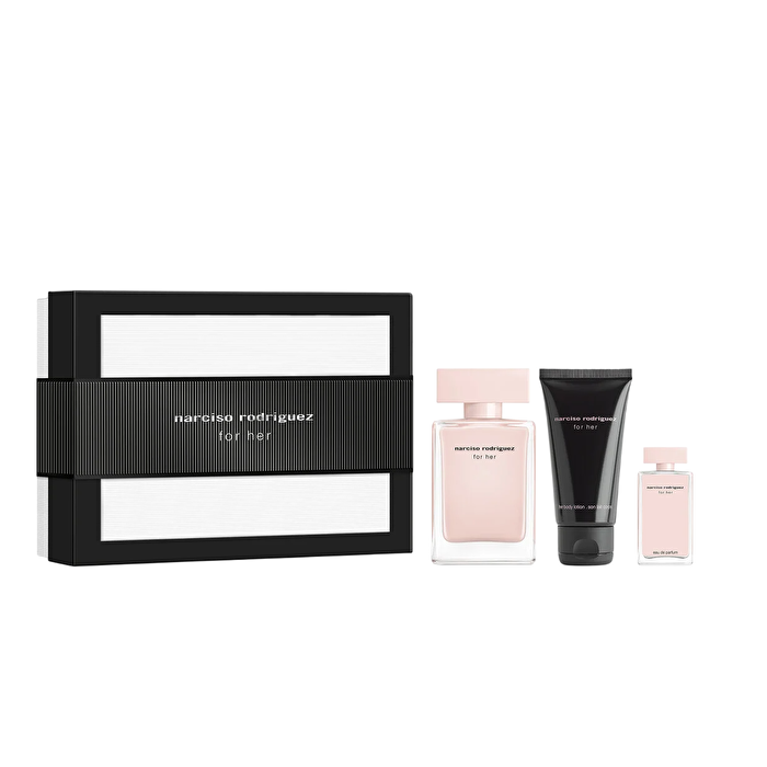 Narciso Rodriguez For Her Gift Set Eau De Parfum 50ml Body Lotion 50ml And Miniature Eau De Parfum 7.4ml 50ml