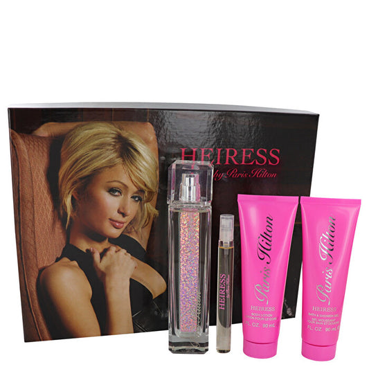 Paris Hilton Heiress Gift Set - 3.4 oz Eau De Parfum Spay + Mini Eau De Parfum Pen Spray + 3 oz Body Lotion + 3 oz Shower Gel
