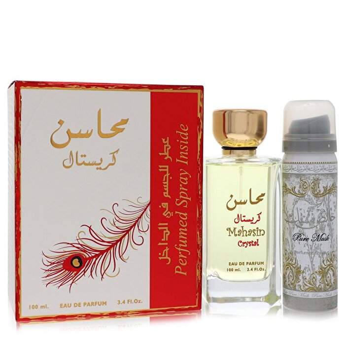 Lattafa Mahasin Crystal Eau De Parfum Spray with Deodorant Spray 3.4 oz 100ml/3.4oz
