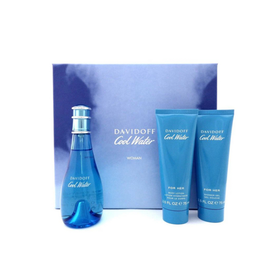 Davidoff Cool Water Woman  Set Eau De Toilette 100ml & Sg 75ml & Bl 75ml