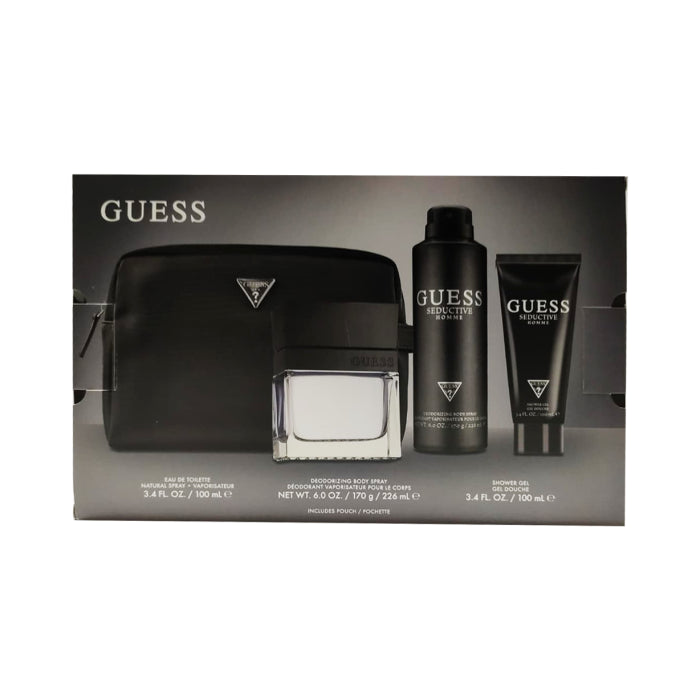Guess Seductive Homme Man Set Eau De Toilette 100ml & Sg 100ml & Body Spray 226ml & Pouch