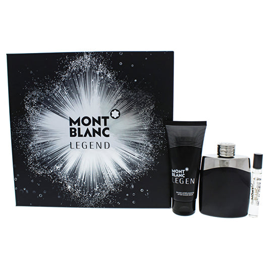 Mont Blanc Legend Man 3pc Set - Eau De Toilette & All Over Shower Gel & Travel Spray 7.5ml 100ml