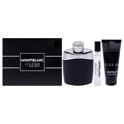 Mont Blanc Legend Men 3pc Gift Set - Eau De Toilette & Shower Gel & 7.5ml Eau De Toilette 100ml