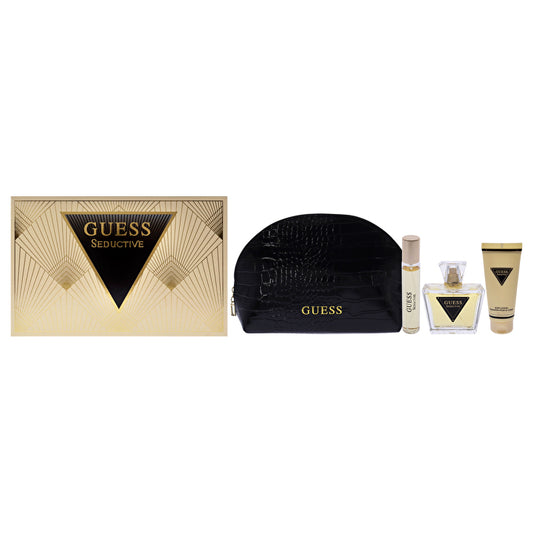 Guess Seductive (l) 4pc Set - Eau De Toilette & Purse Spray 15ml & Body Lotion 100ml & Toiletries Bag 75ml