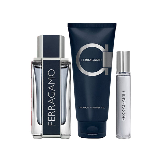 Salvatore Ferragamo Ferragamo Man Set Eau De Toilette 100ml & Eau De Toilette 15ml & Shampoo & Sg 100ml