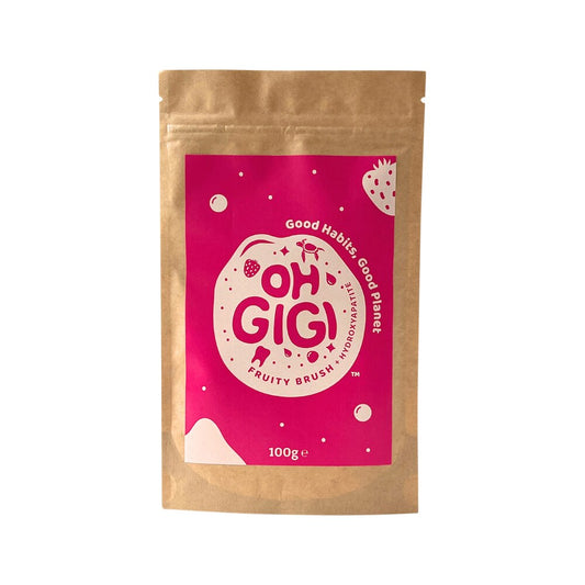 ohGiGi Tooth Powder + Hydroxyapatite Fruity Brush Refill 100g