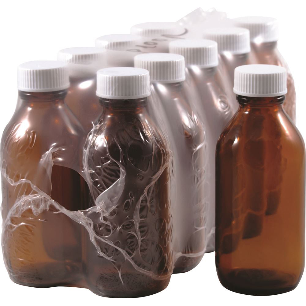 Bottle Glass Amber 100ml with Cap 10 Pack