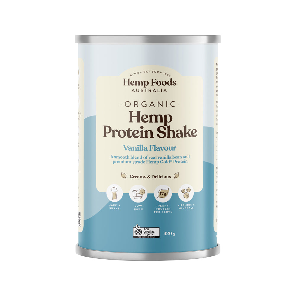 Hemp Foods Australia Organic Hemp Protein Shake Vanilla Bean 420g