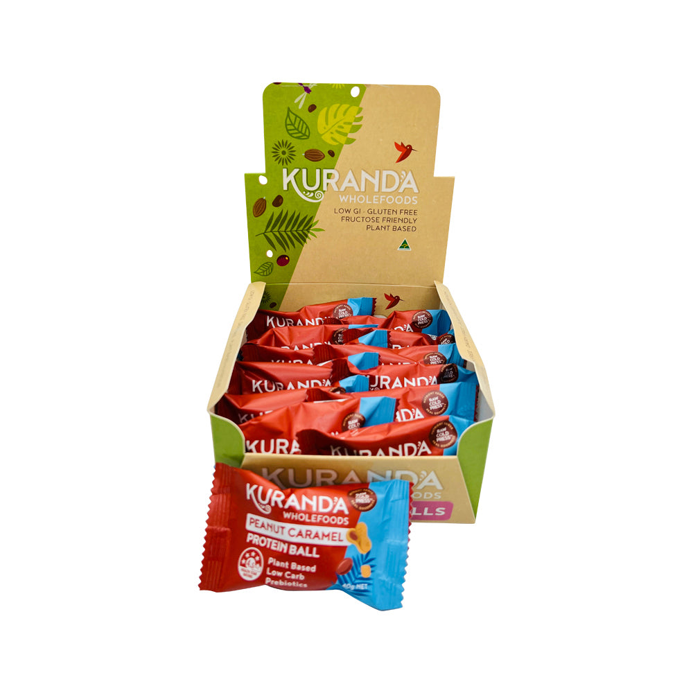Kuranda Wholefoods Protein Ball Peanut Caramel 40g x 12 Display