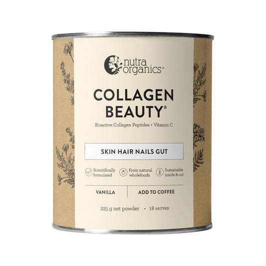 Nutra Organics Collagen Beauty (For Coffee) with Bioactive Collagen Peptides + Vitamin C Vanilla 225g